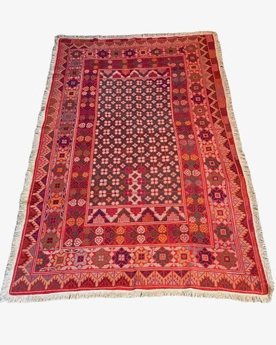 embroidered rug galicha carpet kantha wallhanging decorative geometric textile handmade 