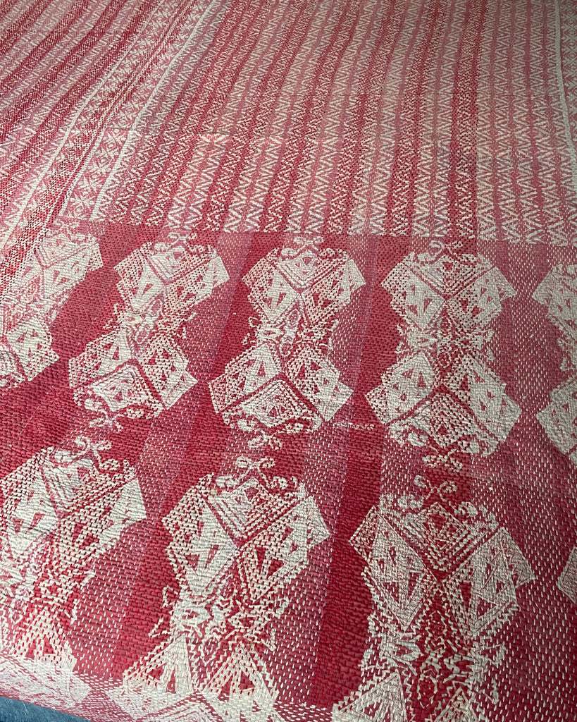 raspberry pink green bedspread vintage kantha quilt cotton machine washable comforter handmade small