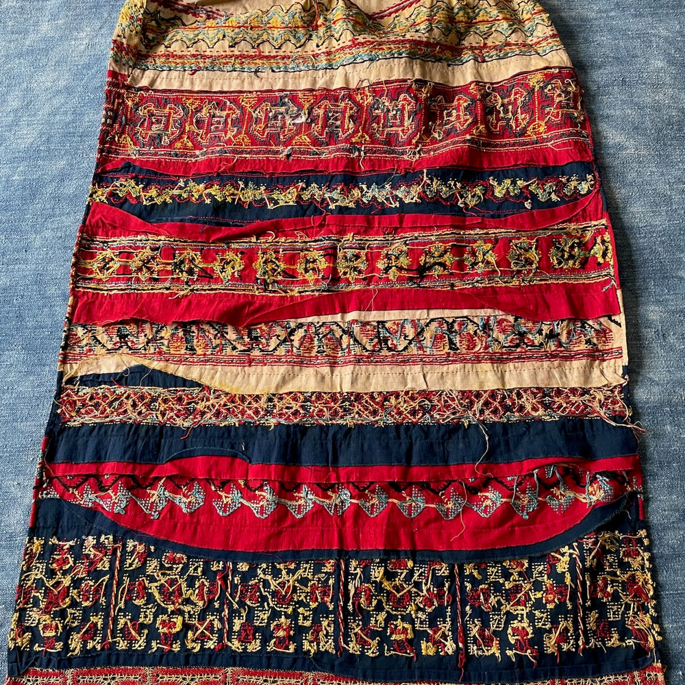 
                  
                    antique embroidered apron cross stitch folk costume textile ukrainian hand made red blue white
                  
                