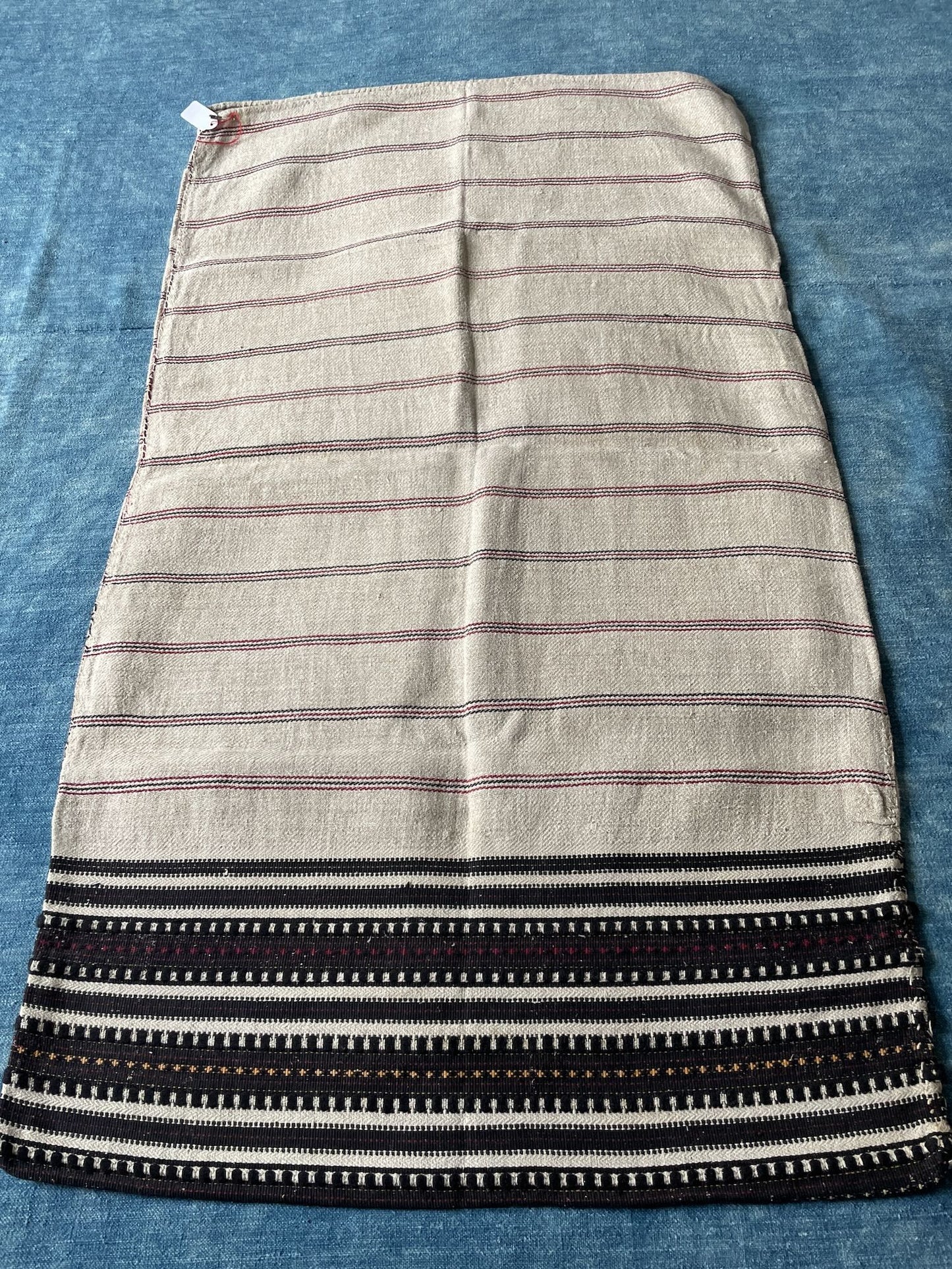 striped black red pillow cover large hemp rustic east european upholstery fabric mat washable