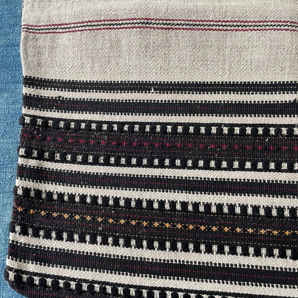 
                  
                    striped black red pillow cover large hemp rustic east european upholstery fabric mat washable
                  
                