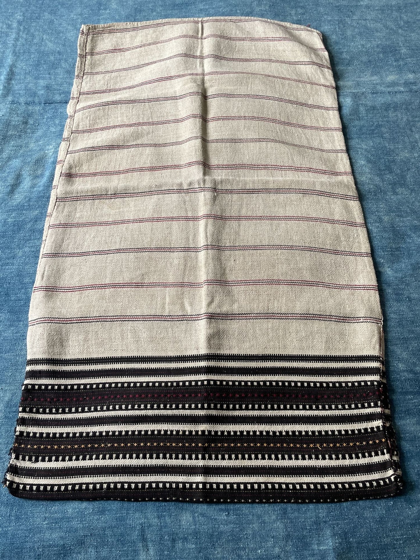 striped black red pillow cover large hemp rustic east european upholstery fabric mat washable