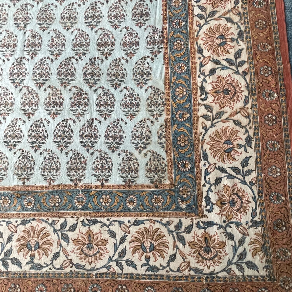 
                  
                    antique indo persian kalamkari blue red madder indigo floral decorative wall panel hanging
                  
                