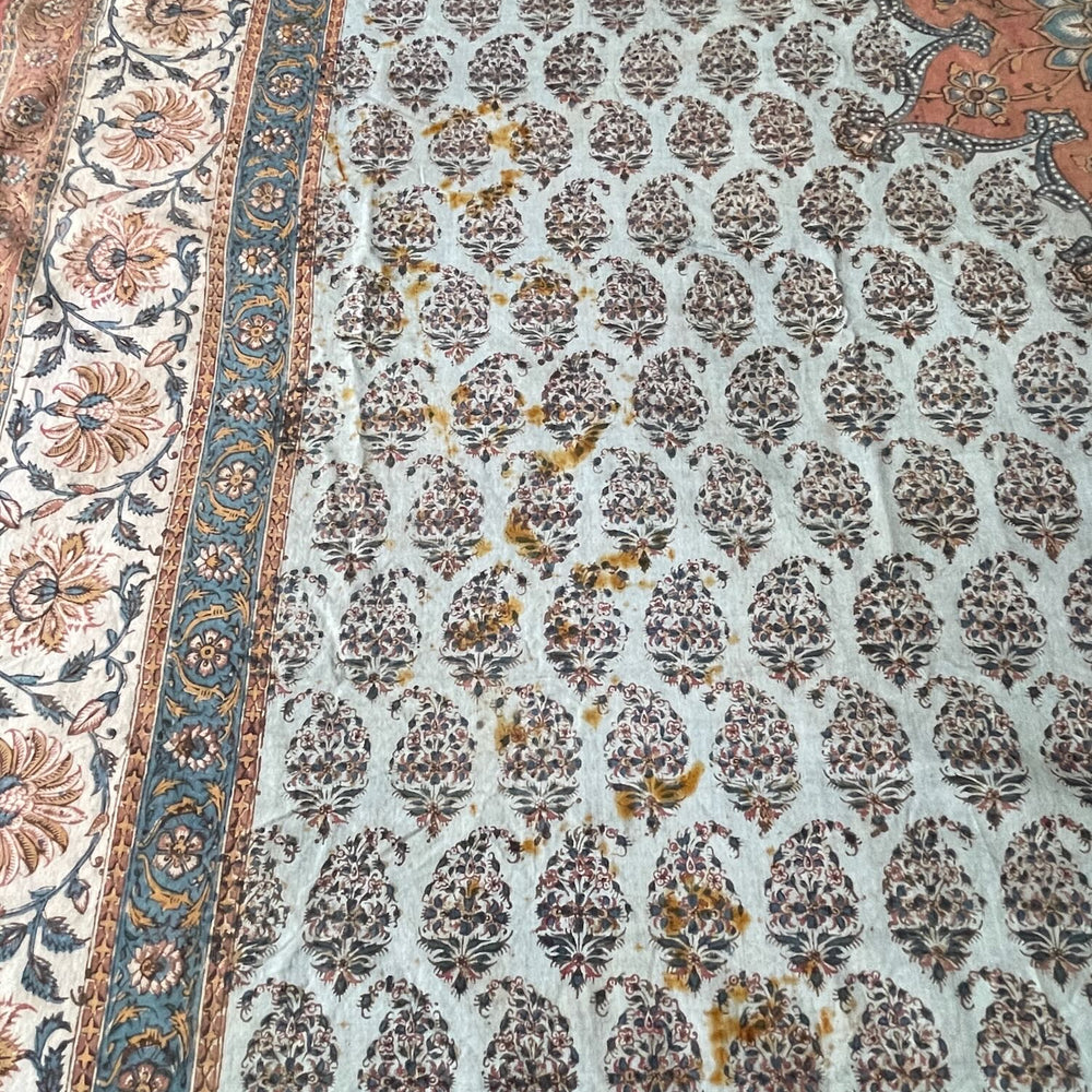 
                  
                    antique indo persian kalamkari blue red madder indigo floral decorative wall panel hanging
                  
                