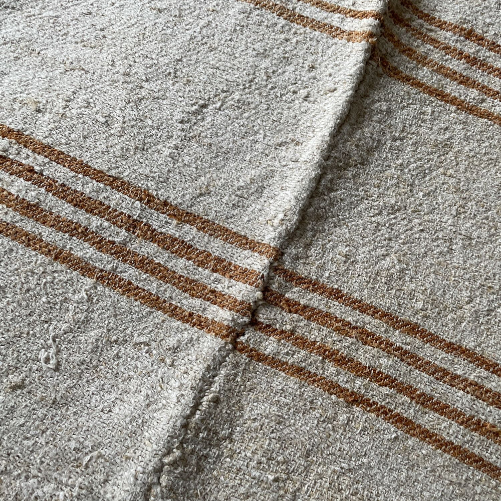 
                  
                    hemp throw upholstery fabric beige yellow mustard stripe ochre hard wearing rustic east european
                  
                