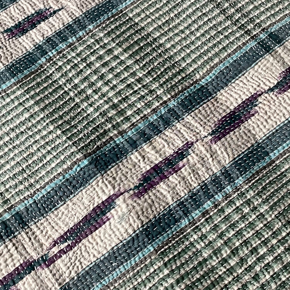 
                  
                    blue check ikat patterned bedspread kantha quilt throw sofa comforter washable
                  
                