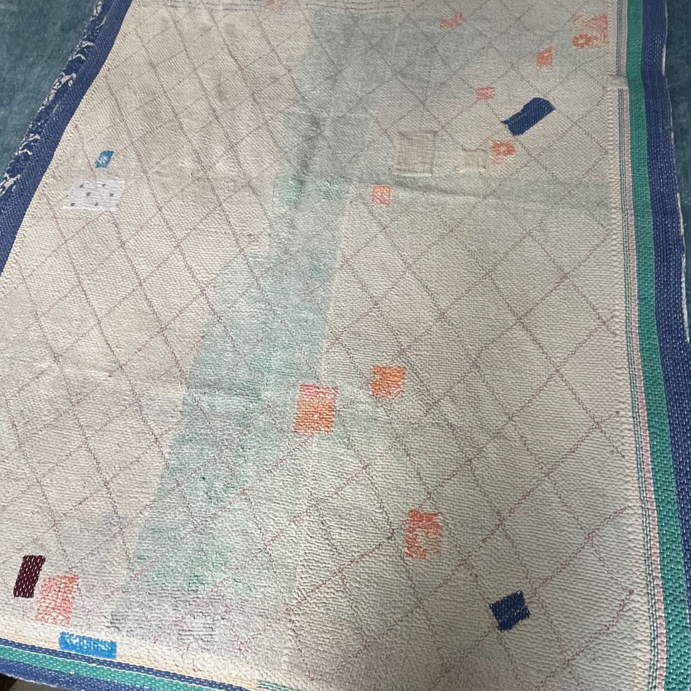 
                  
                    white blue green faded kantha quilt bedspread sofa throw comforter washable cotton single
                  
                