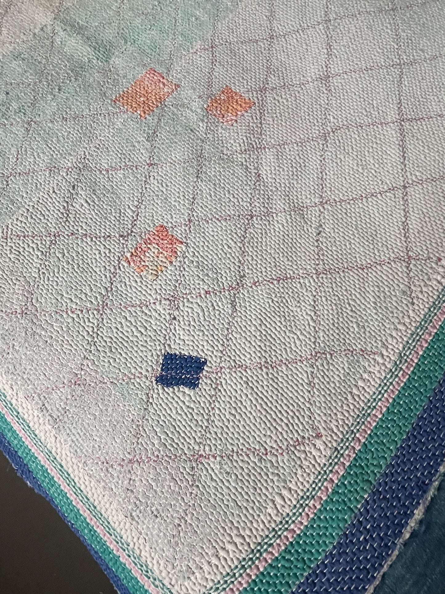 
                  
                    white blue green faded kantha quilt bedspread sofa throw comforter washable cotton single
                  
                