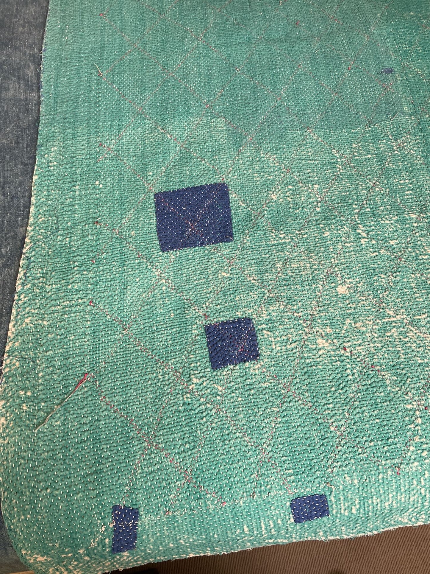 
                  
                    white blue green faded kantha quilt bedspread sofa throw comforter washable cotton single
                  
                