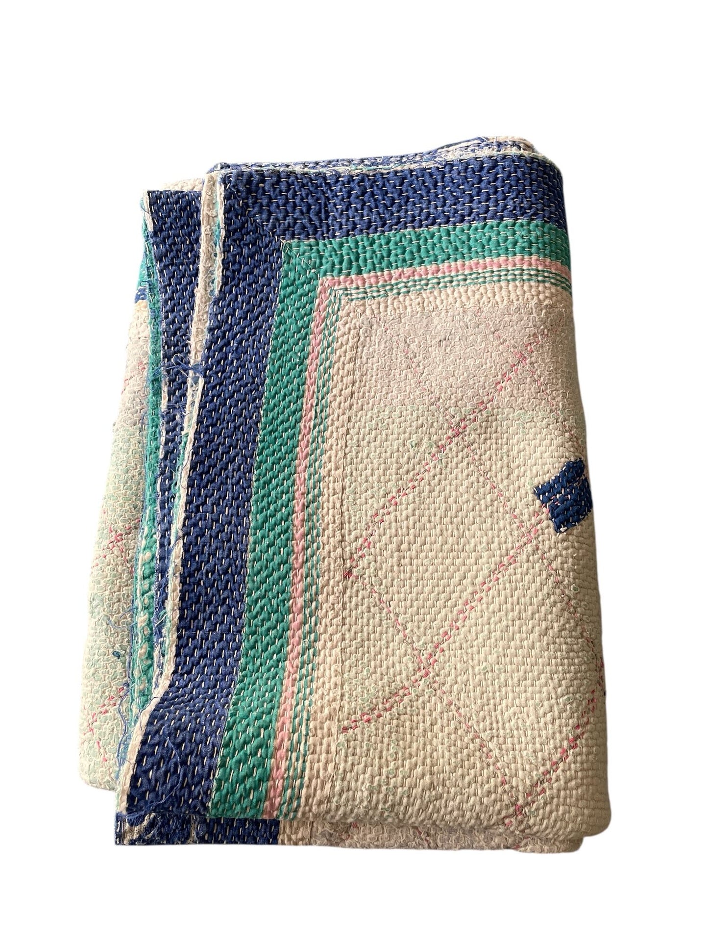 
                  
                    white blue green faded kantha quilt bedspread sofa throw comforter washable cotton single
                  
                