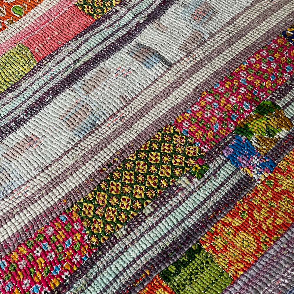 
                  
                    blue striped flowery patterned kantha quilt bedspread cotton comforter sofa throw washable single
                  
                