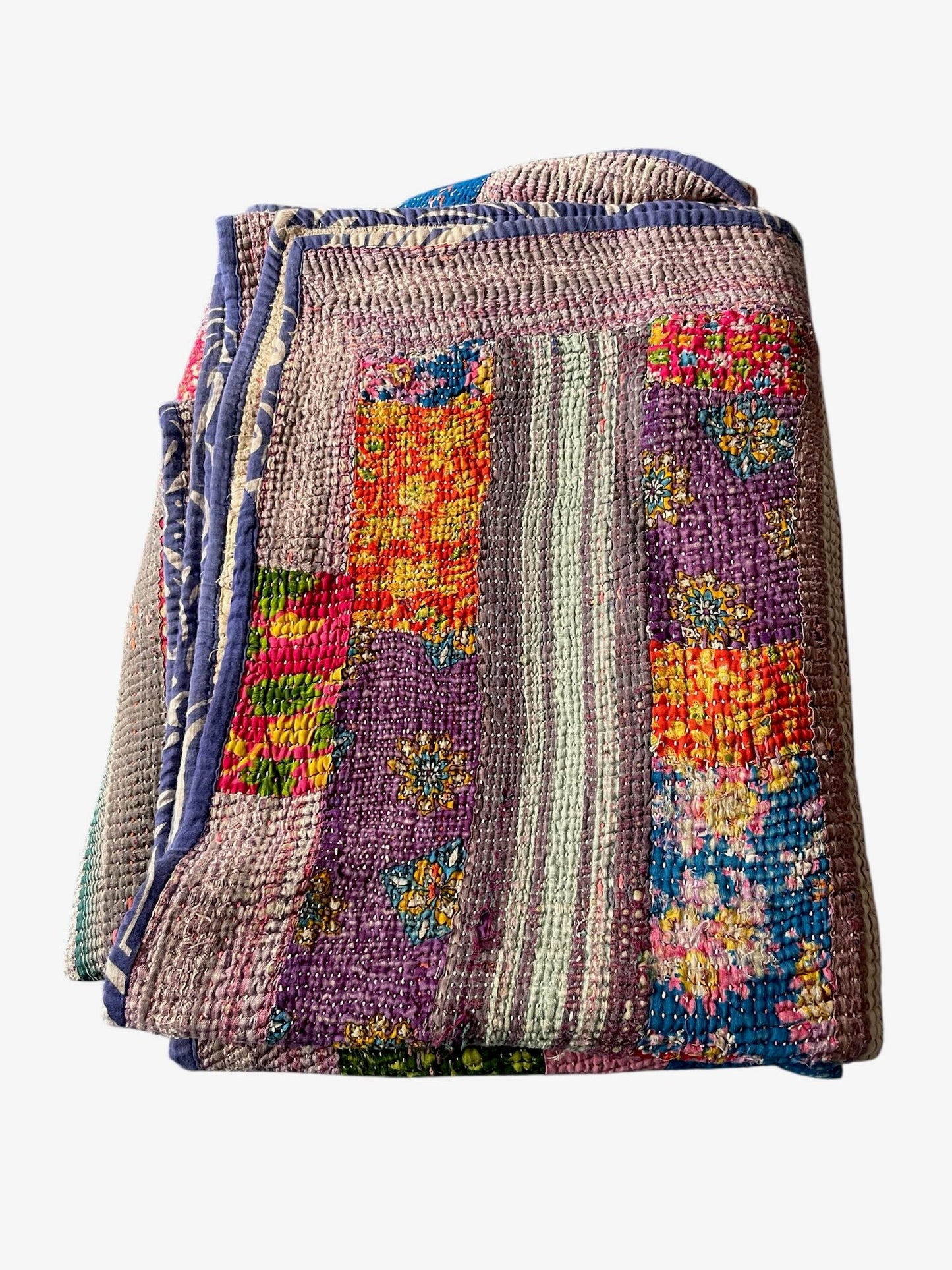 
                  
                    blue striped flowery patterned kantha quilt bedspread cotton comforter sofa throw washable single
                  
                