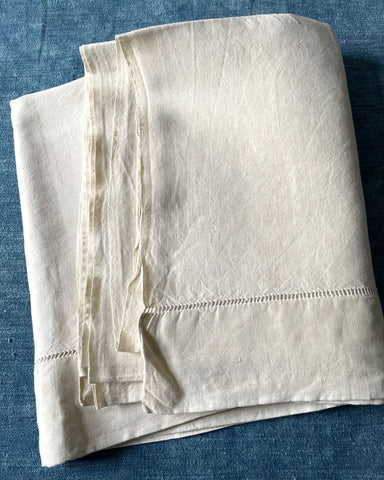 antique french linen bed sheet cream flat sheet double king drawn thread work linen curtain