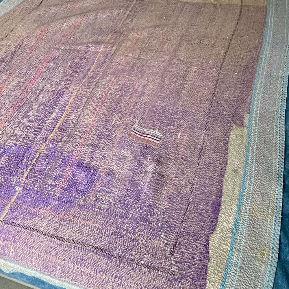 
                  
                    turquoise blue striped patched quilt kantha bedspread single double cotton comforter washable
                  
                