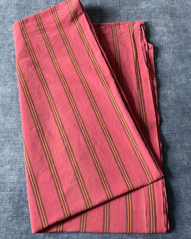 antique french striped silk fabric panel curtain sewing fabric dusky pink gold stripe taffeta 