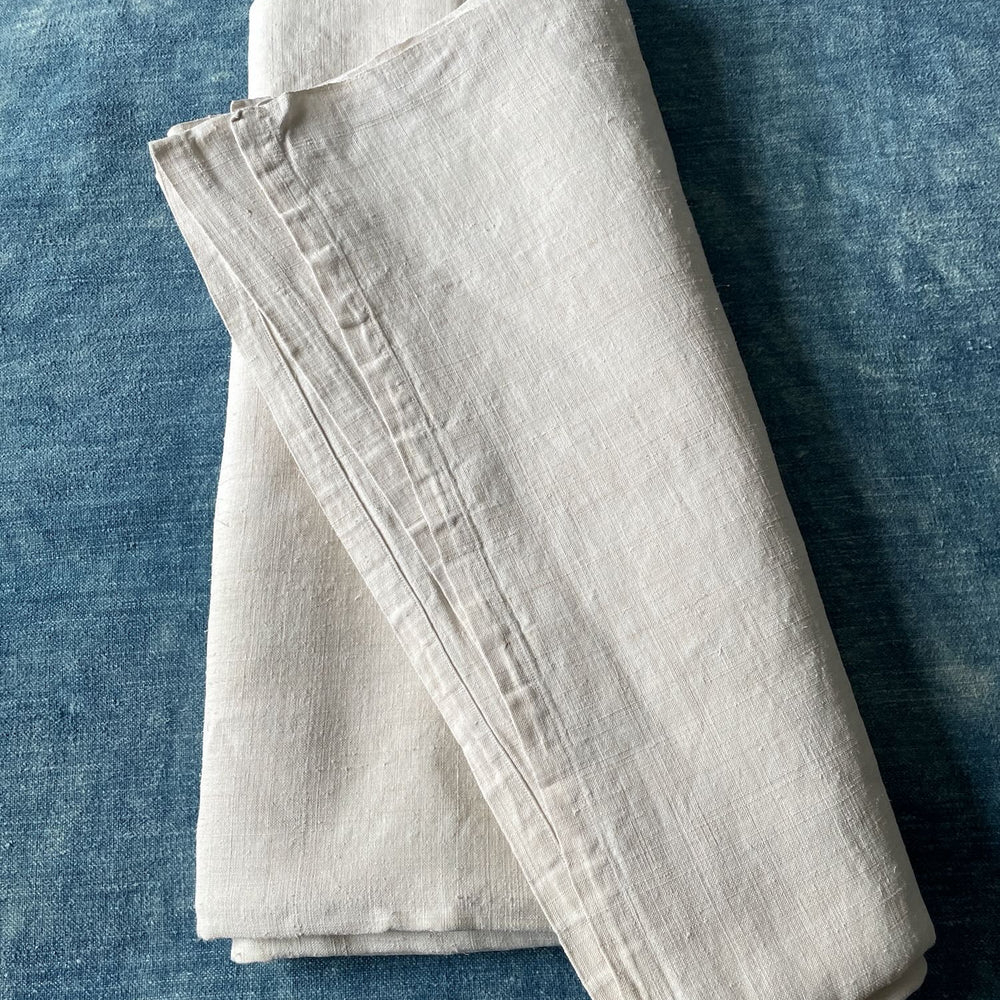 antique linen flat sheet bedding french cream upholstery fabric heavy weight large rustic