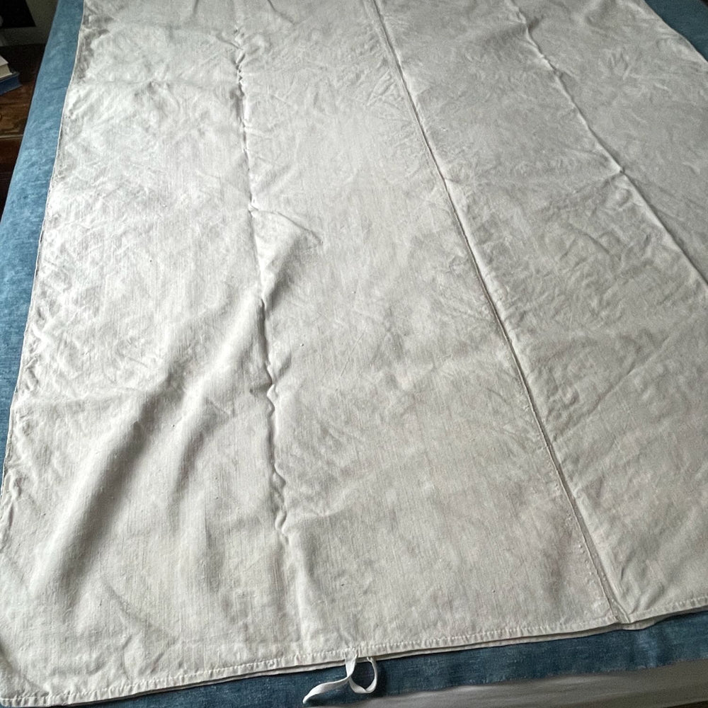 cream hemp chanvre linen antique french upholstery fabric bedcover cushion rustic material