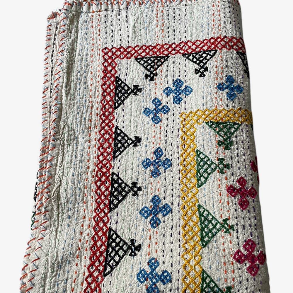 
                  
                    embroidered ralli kantha bedspread quilt comforter bright colours geometric single double kids
                  
                