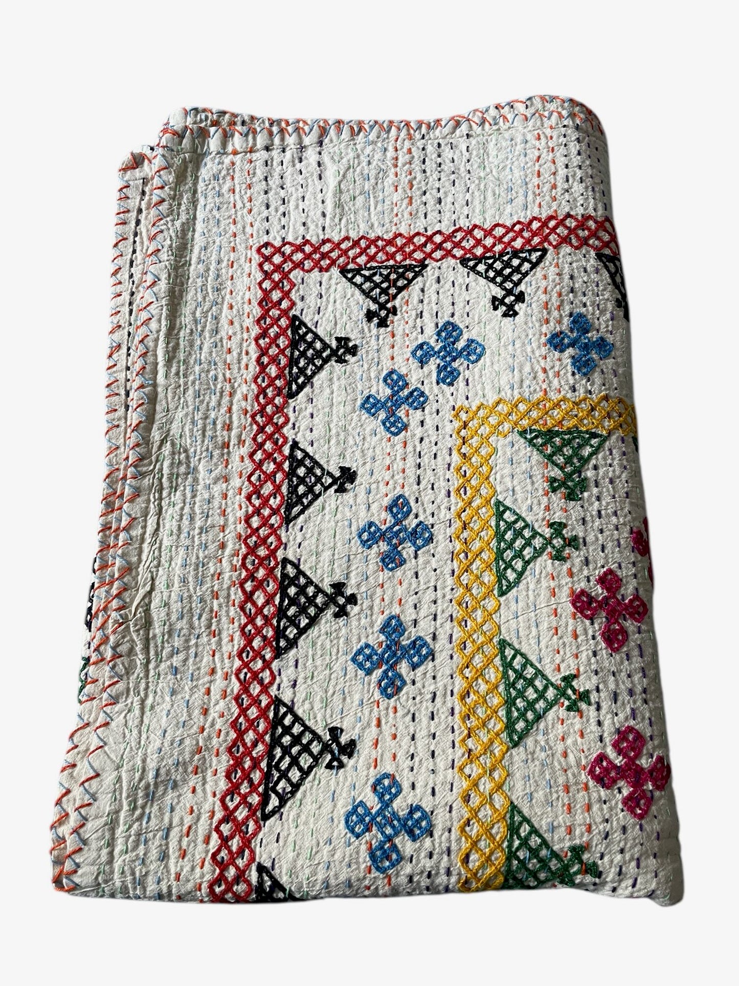 
                  
                    embroidered ralli kantha bedspread quilt comforter bright colours geometric single double kids
                  
                