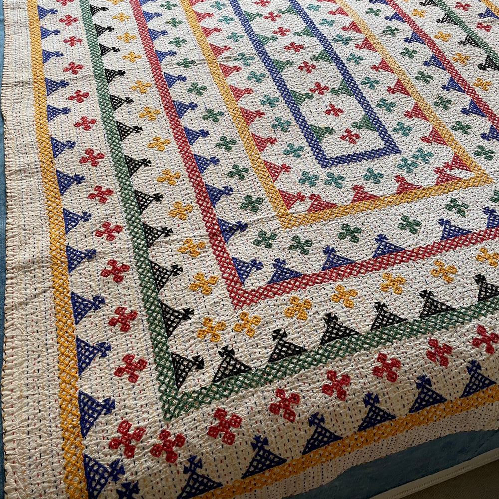 bright kantha bedspread cotton comforter quilt kids children bedding bedroom washable