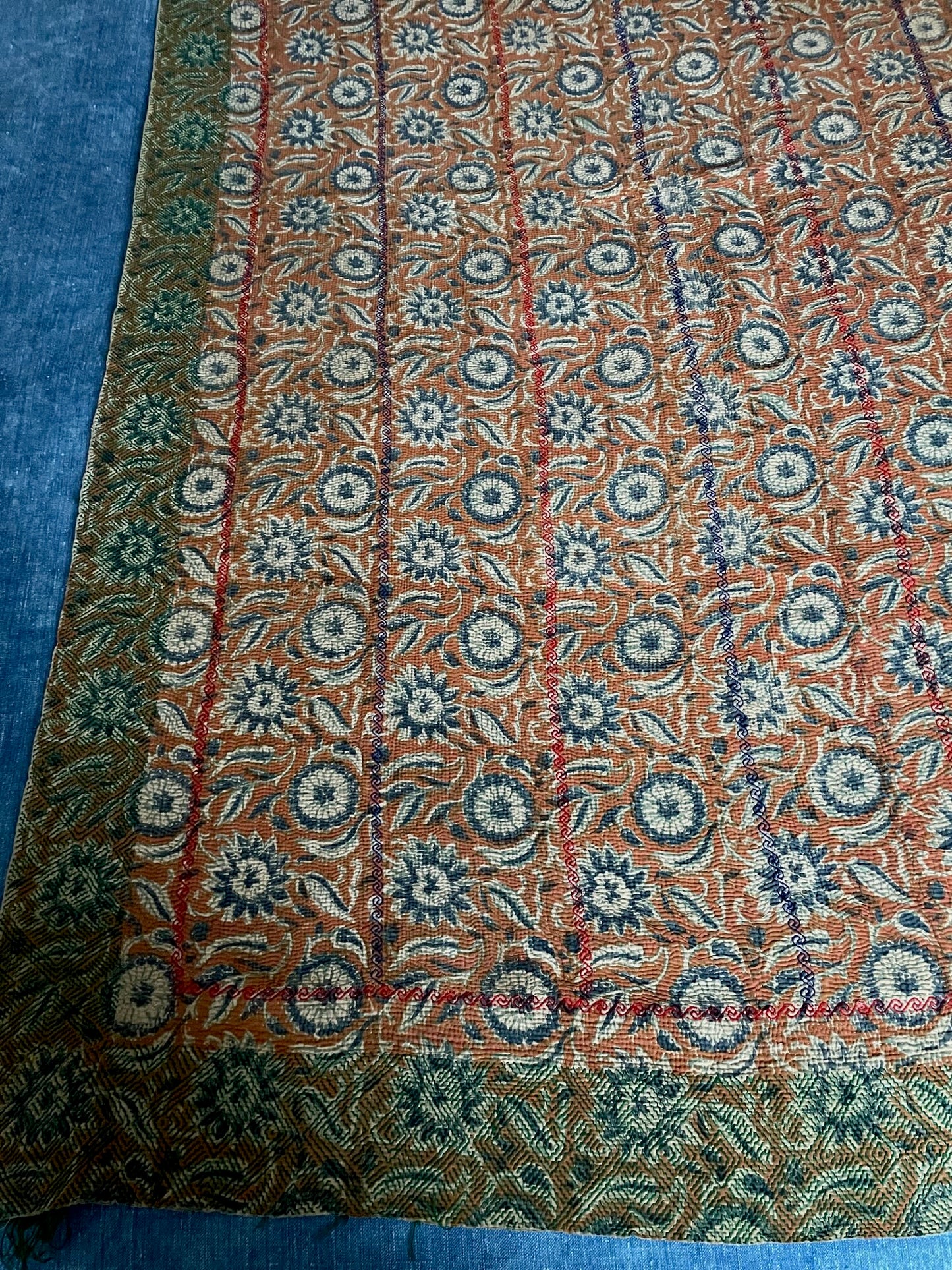 
                  
                    blue terracotta grey kantha bedspread quilt sofa throw cotton washable comforter bedding
                  
                