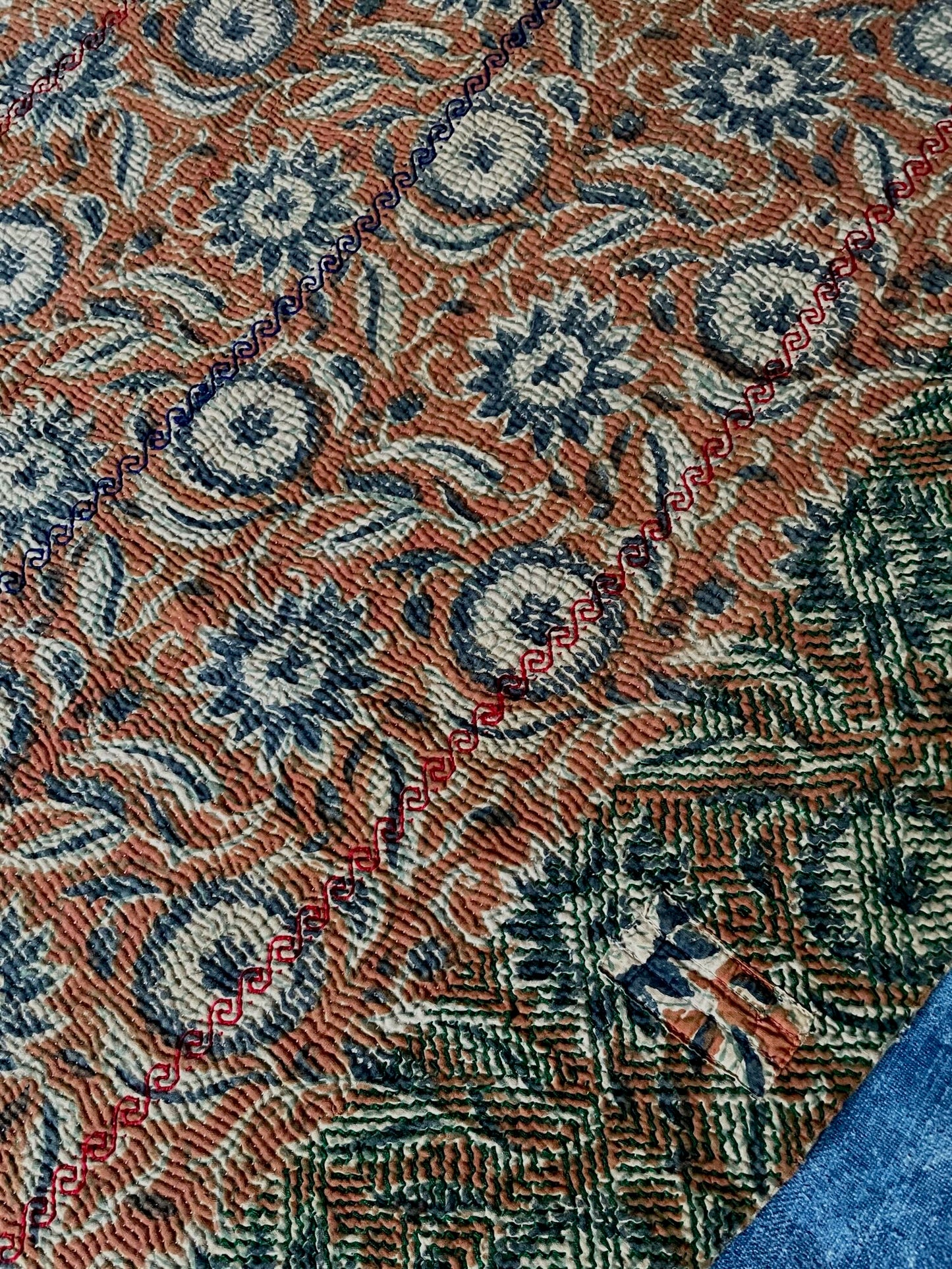 
                  
                    blue terracotta grey kantha bedspread quilt sofa throw cotton washable comforter bedding
                  
                