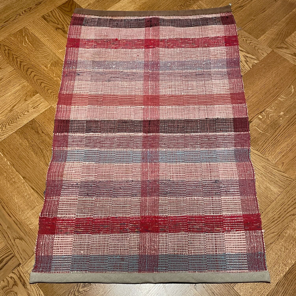 red blue stripe rug check mat bath cotton washable floor runner rustic kitchen runner vintage 