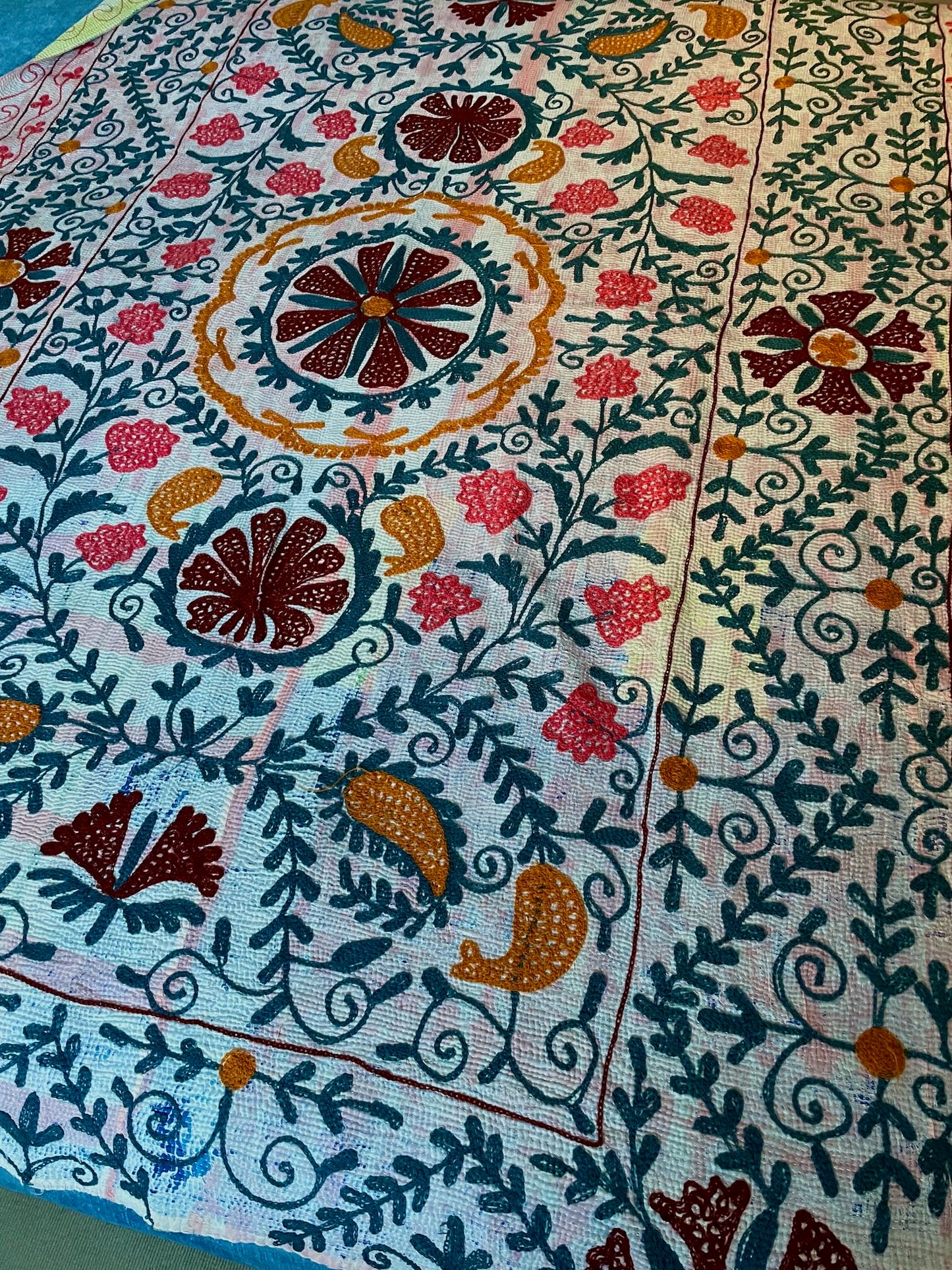 
                  
                    pink grey orange suzani kantha quilt throw bedspread comforter king sinlge washable embroidered
                  
                