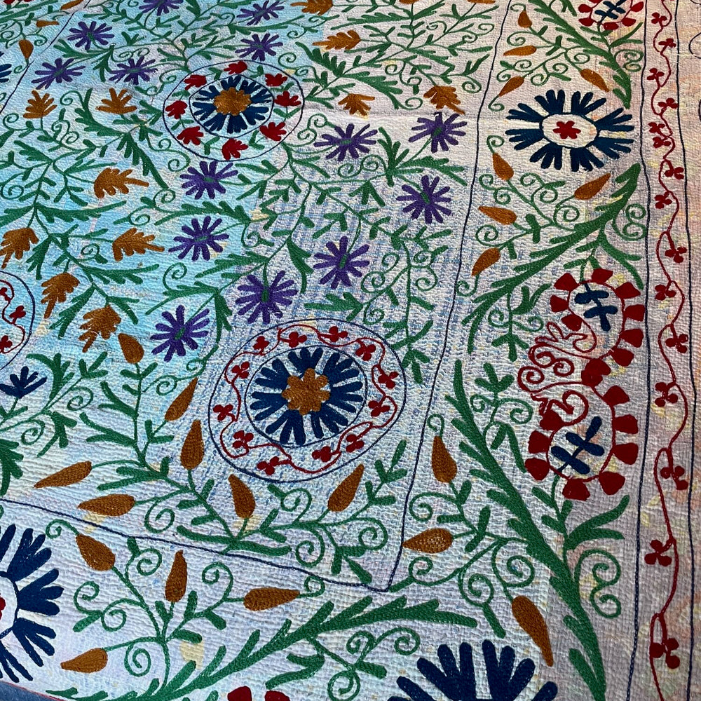 
                  
                    embroidered blue kantha sofa throw quilt comforter single double cotton washable large
                  
                