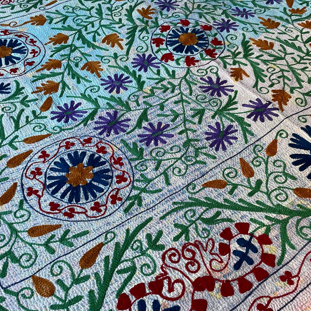 
                  
                    embroidered blue kantha sofa throw quilt comforter single double cotton washable large
                  
                