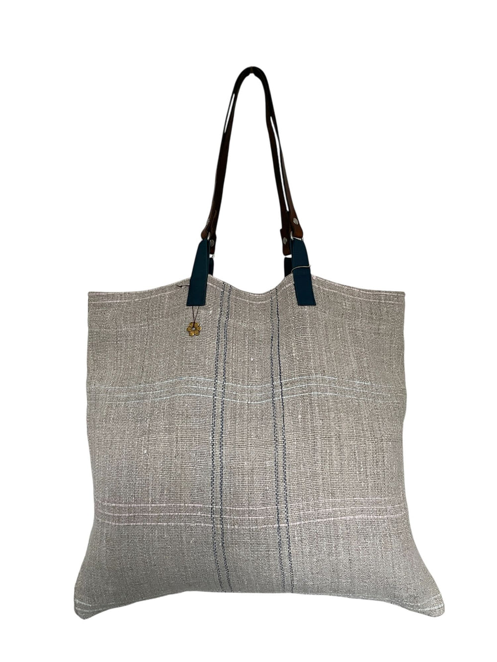 Weekend Bag Striped Grain Sack Tote