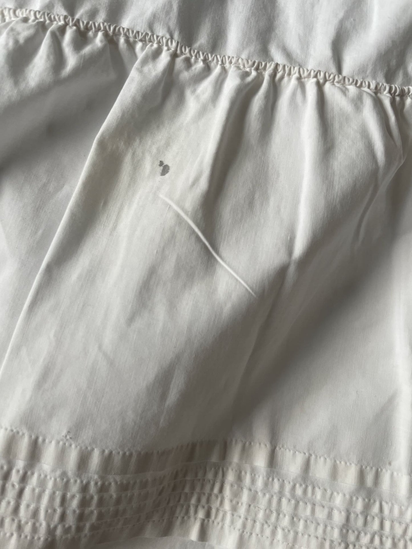 
                  
                    antique french jupon petticoat white frilled skirt under garment hand embroidered cotton
                  
                
