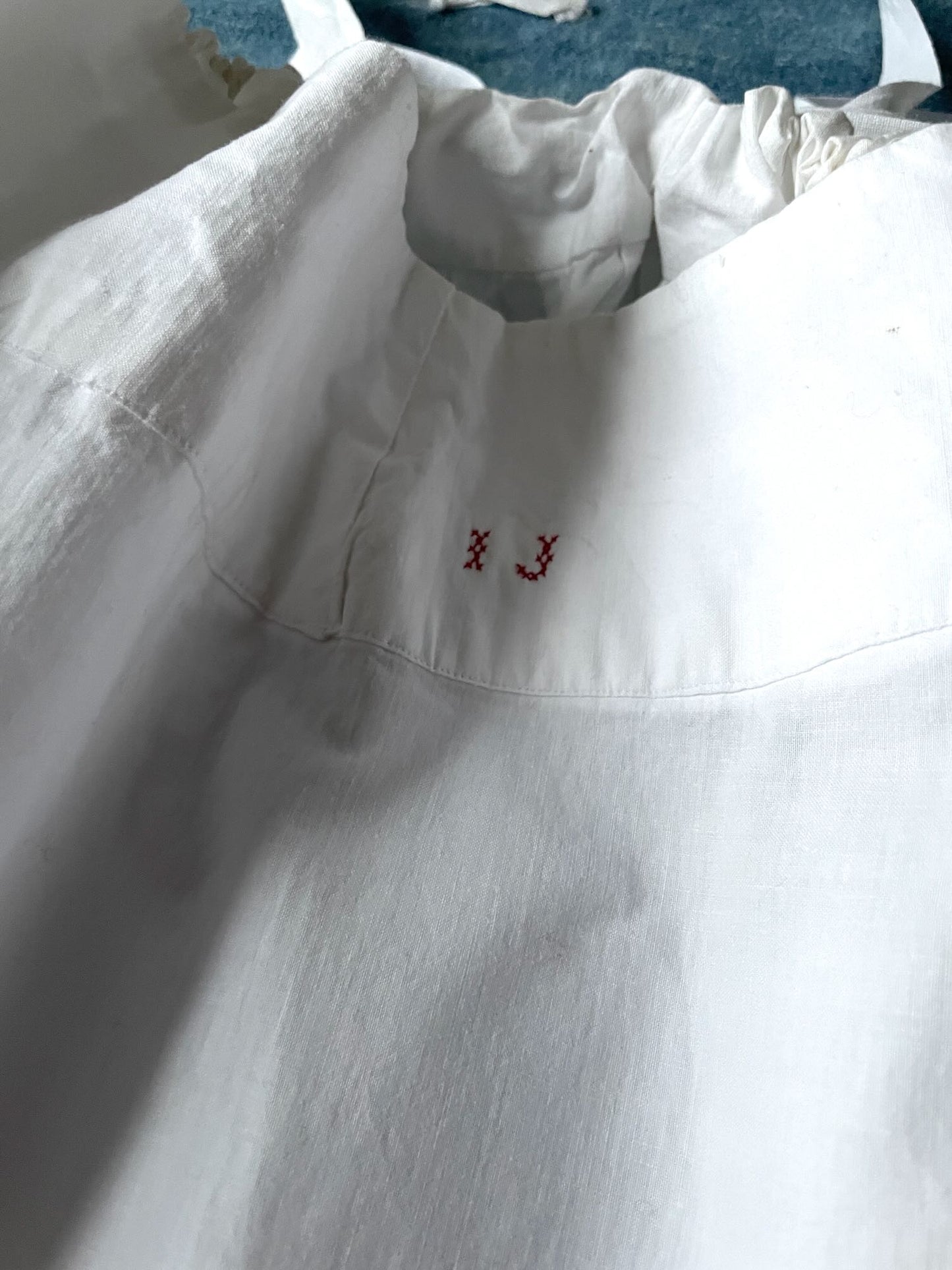 
                  
                    antique french jupon petticoat underskirt skirt cotton embroidered long victorian romantic 
                  
                