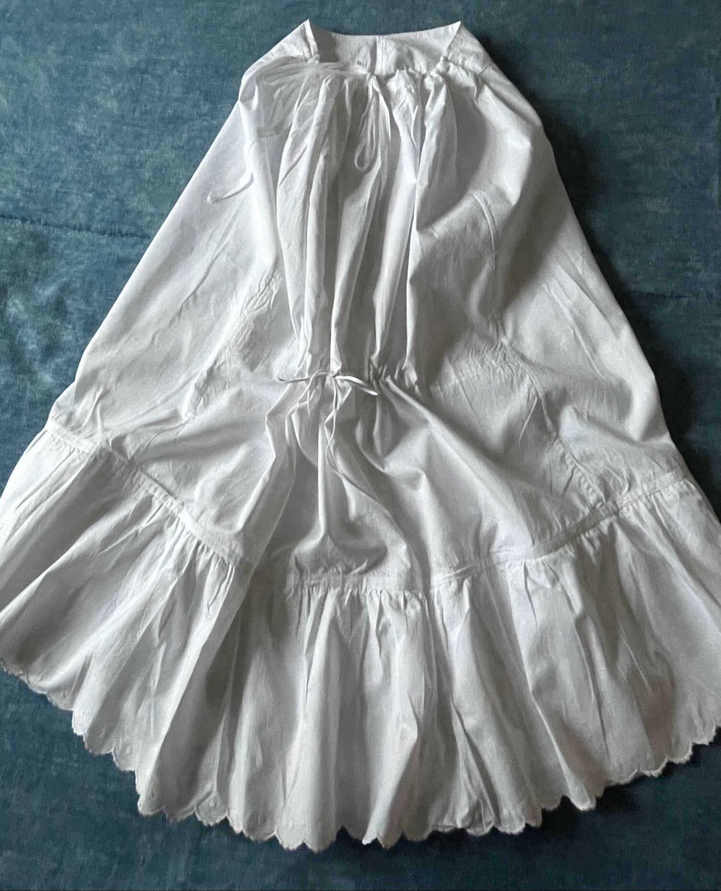 
                  
                    antique french jupon petticoat underskirt skirt cotton embroidered long victorian romantic 
                  
                