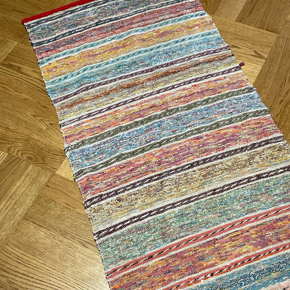 
                  
                    vintage floor runner hall carpet striped stair runner cotton 6 metres long blue orange yellow 
                  
                