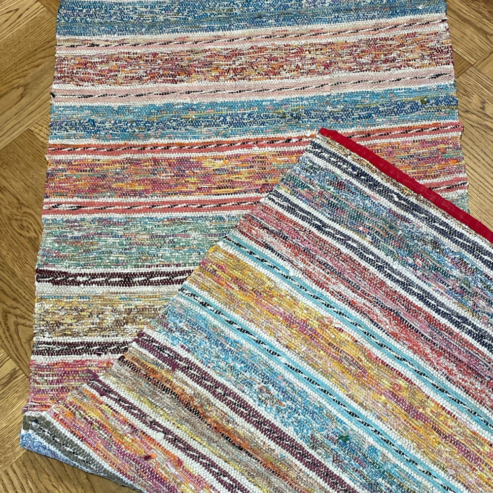 
                  
                    vintage floor runner hall carpet striped stair runner cotton 6 metres long blue orange yellow 
                  
                