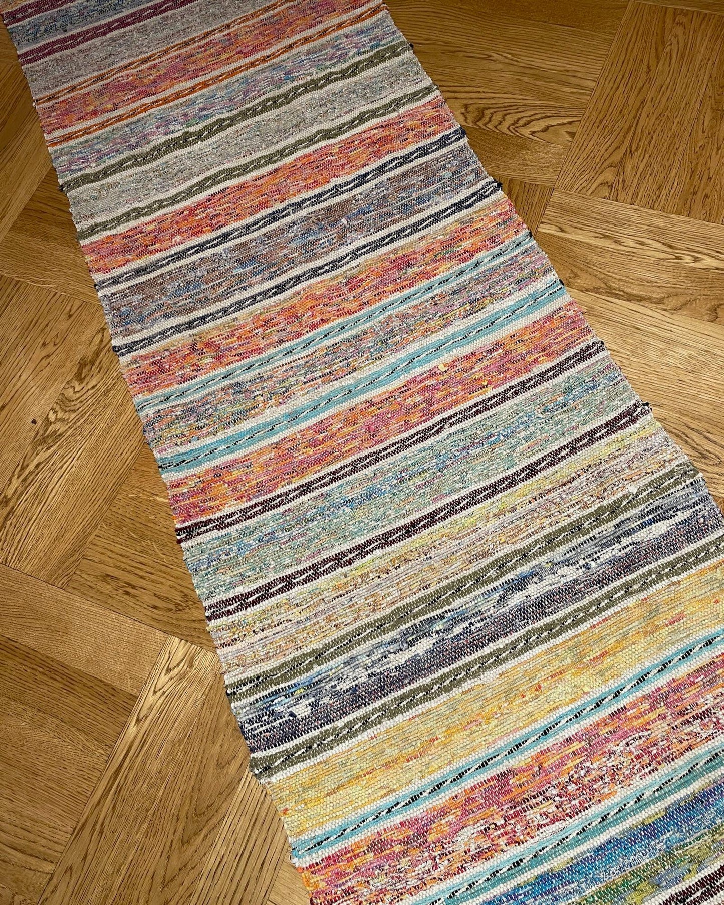 
                  
                    vintage floor runner hall carpet striped stair runner cotton 6 metres long blue orange trasmatta
                  
                