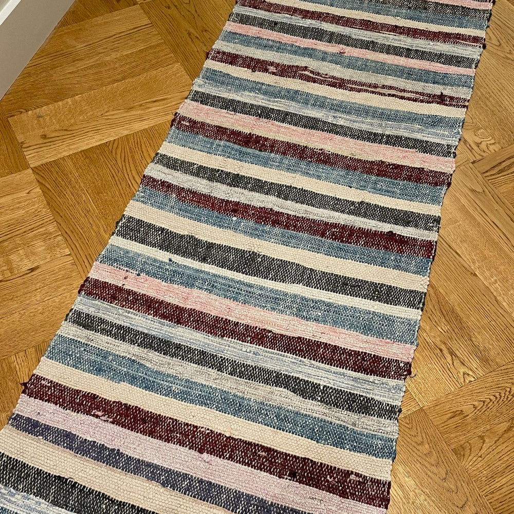 
                  
                    vintage long striped floor runner hall carpet corridor mat kitchen rug red blue grey trasmatta 
                  
                