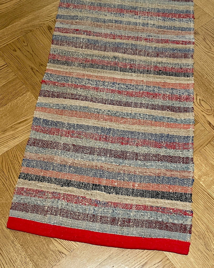 vintage striped narrow floor runner striped blue red pink cotton rag rug kitchen mat hall carpet 