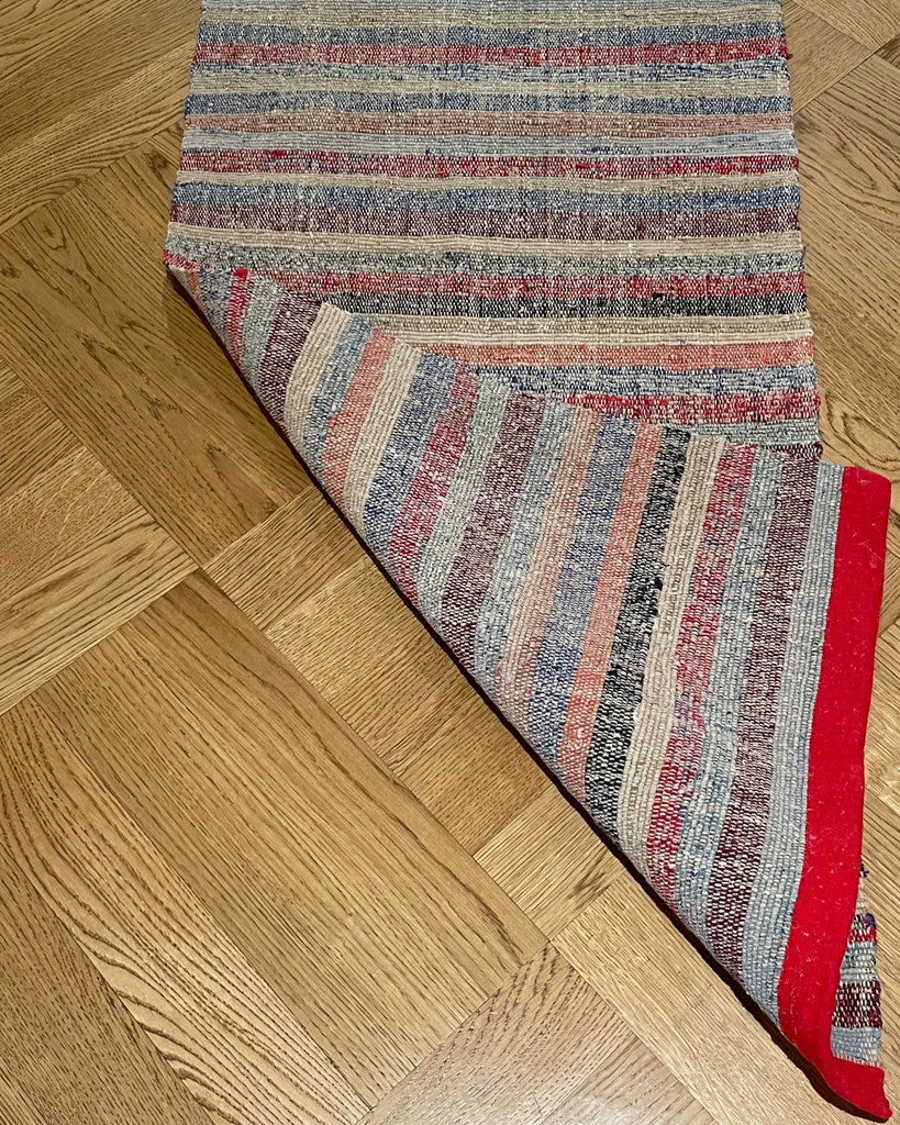 vintage striped narrow floor runner striped blue red pink cotton rag rug kitchen mat trasmatta