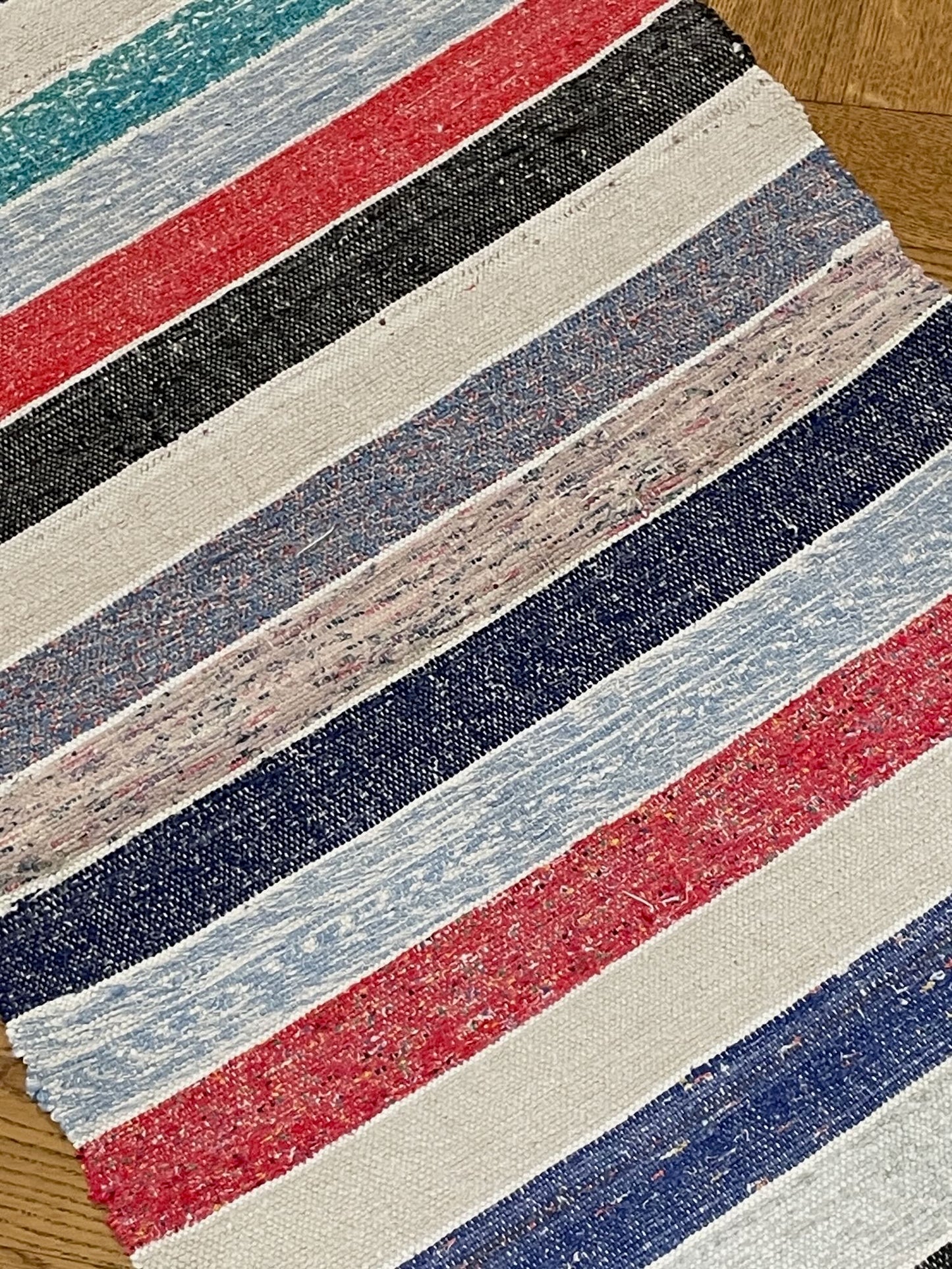 
                  
                    long rag rug striped floor runner cotton trasmatta washable kitchen hall bath carpet mat red blue
                  
                