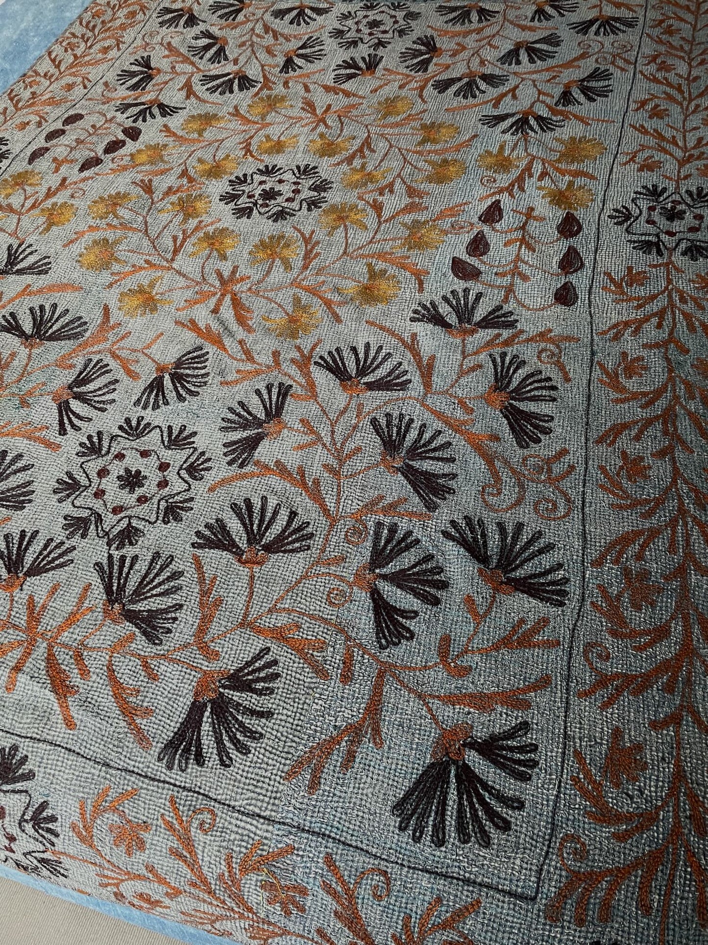 
                  
                    blue rust indigo sofa throw embroidered suzani quilt cotton comforter blanket washable single
                  
                