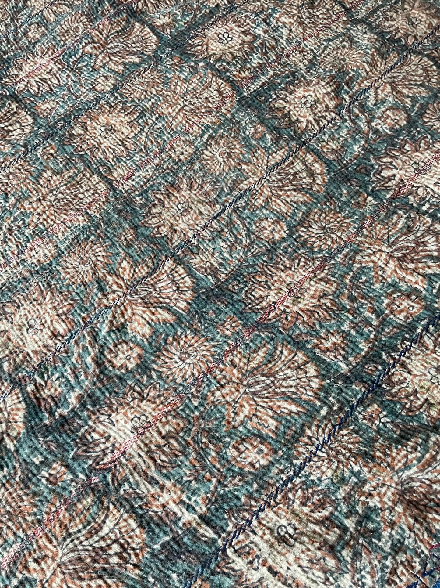 
                  
                    brown green block print sofa throw cotton comforter blanket quilt hand made kantha washable small
                  
                