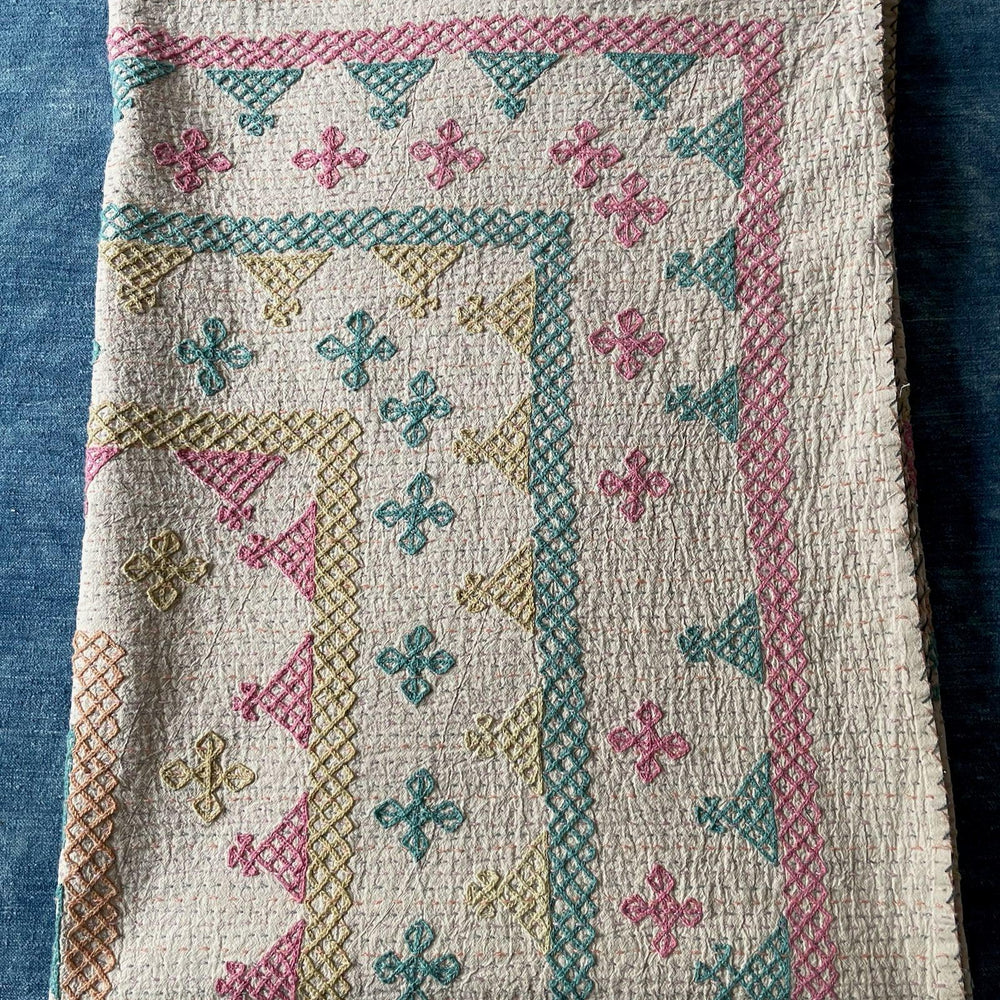 
                  
                    single quilt pastel cotton comforter embroidered bedspread cream pink blue bedcover washable cotton
                  
                