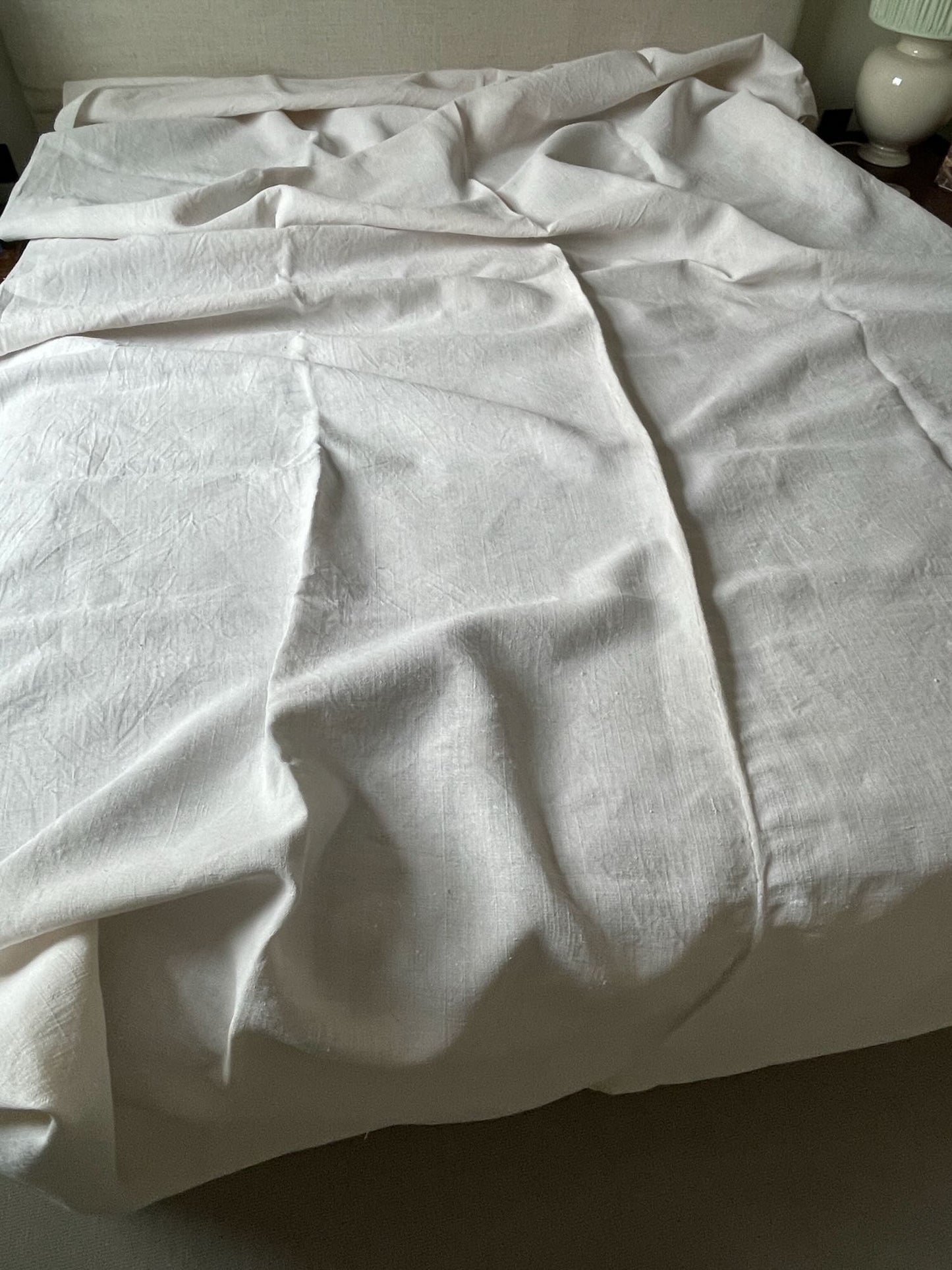 antique french sheet chanvre hemp large long cream colour upholstery fabric curtain heavy