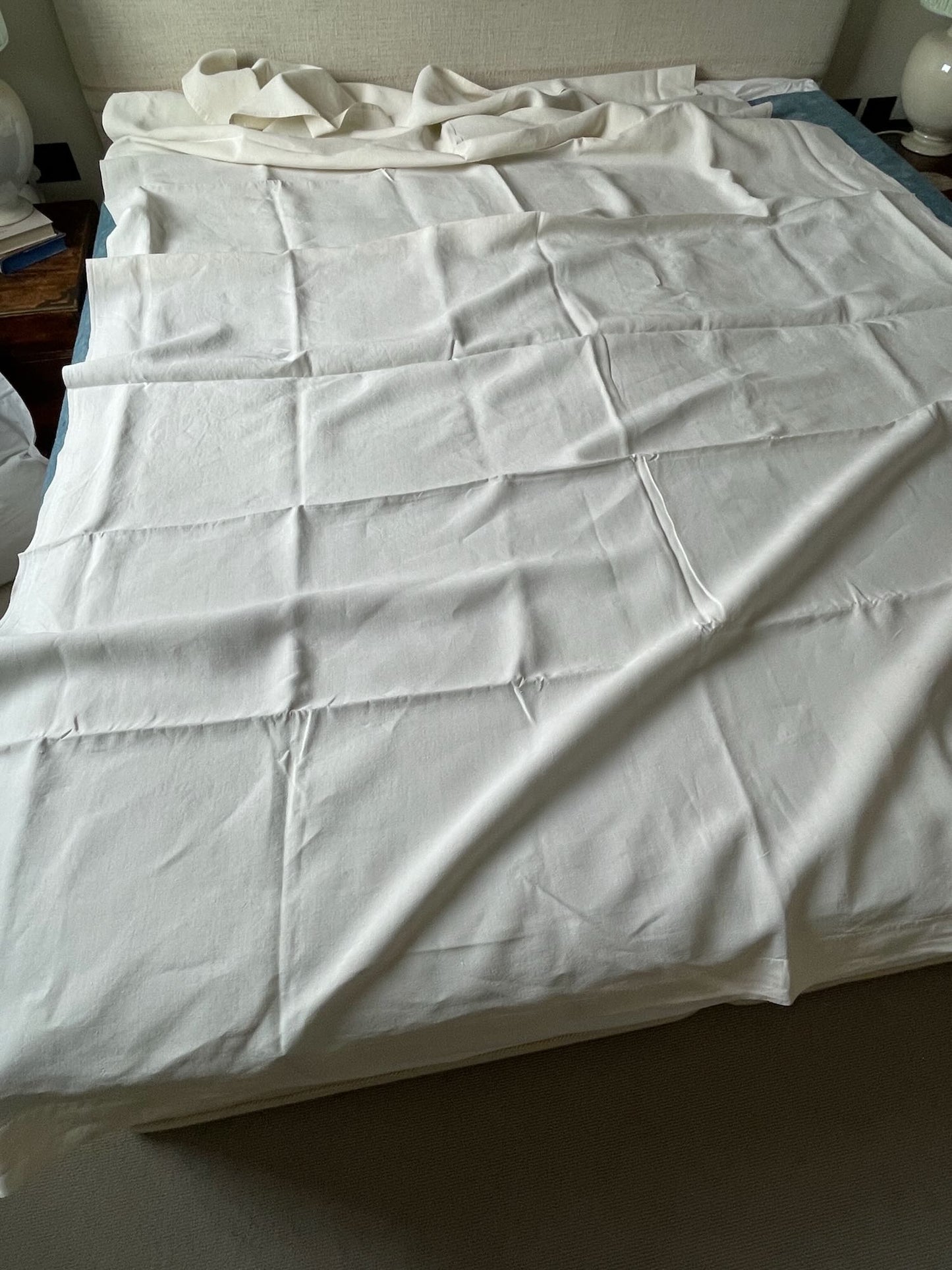 
                  
                    cream linen sheet single flat sheet antique french fine bedding tablecloth curtain 
                  
                