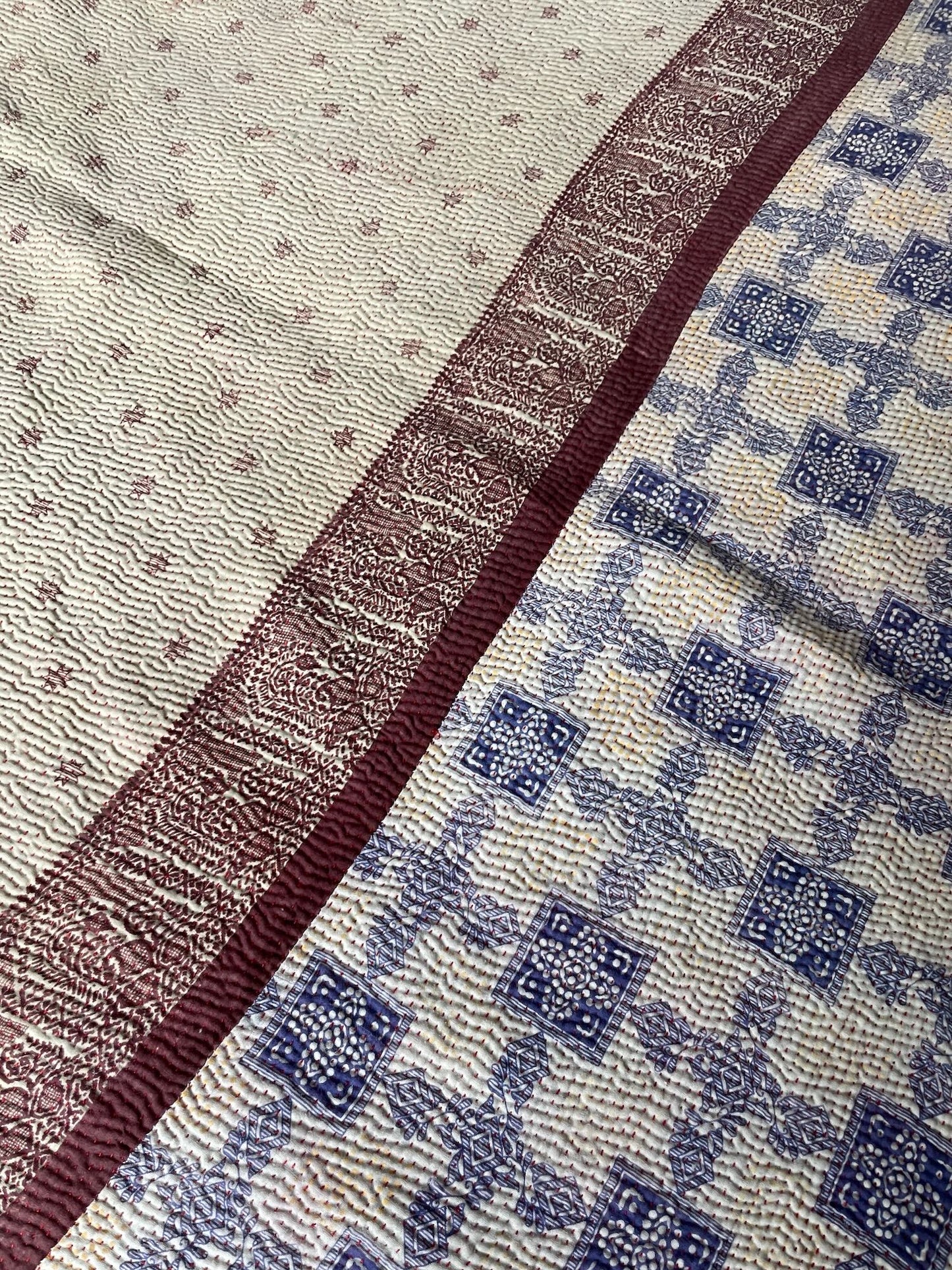 
                  
                    coral red pink green kantha quilt sofa throw cotton comforter bedspread washable single 
                  
                