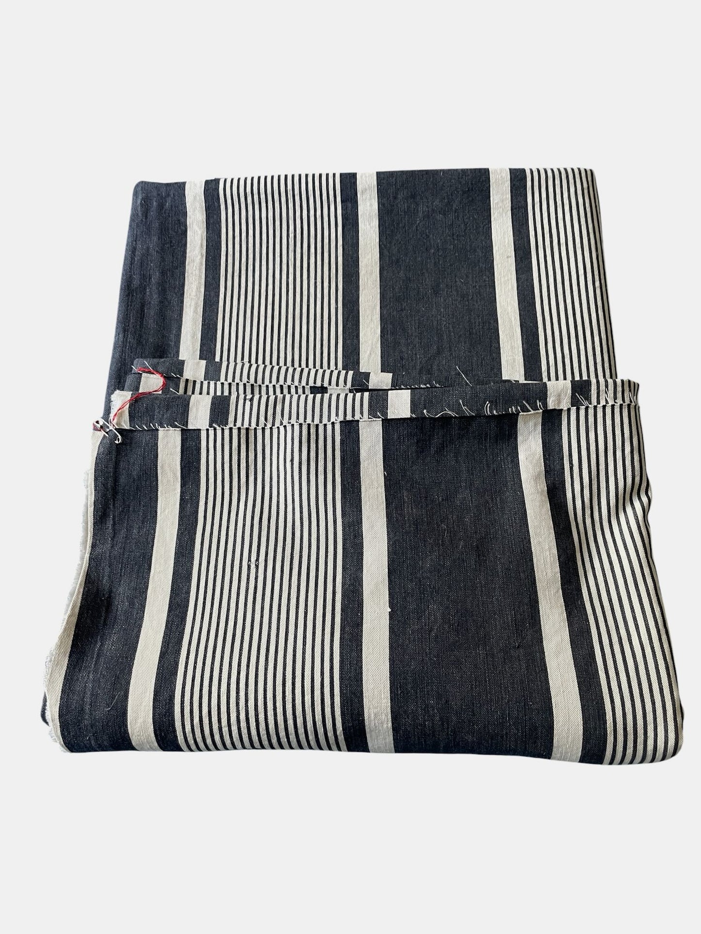 
                  
                    dark navy white french antique striped ticking mattress cover cushion material  machine washable
                  
                