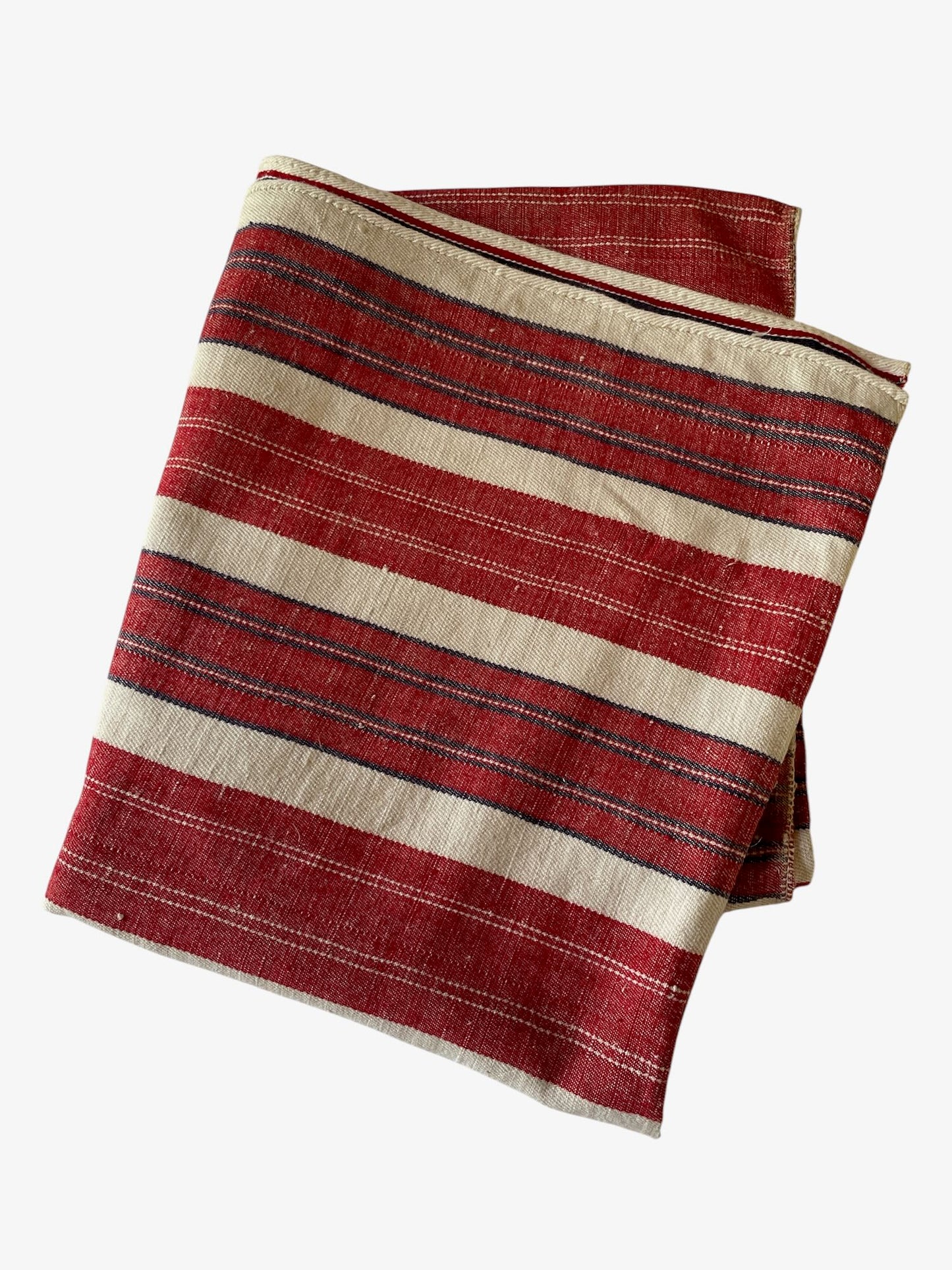 
                  
                    red white blue stripe upholstery material east europe folk textile for sewing projects hard wearing 
                  
                