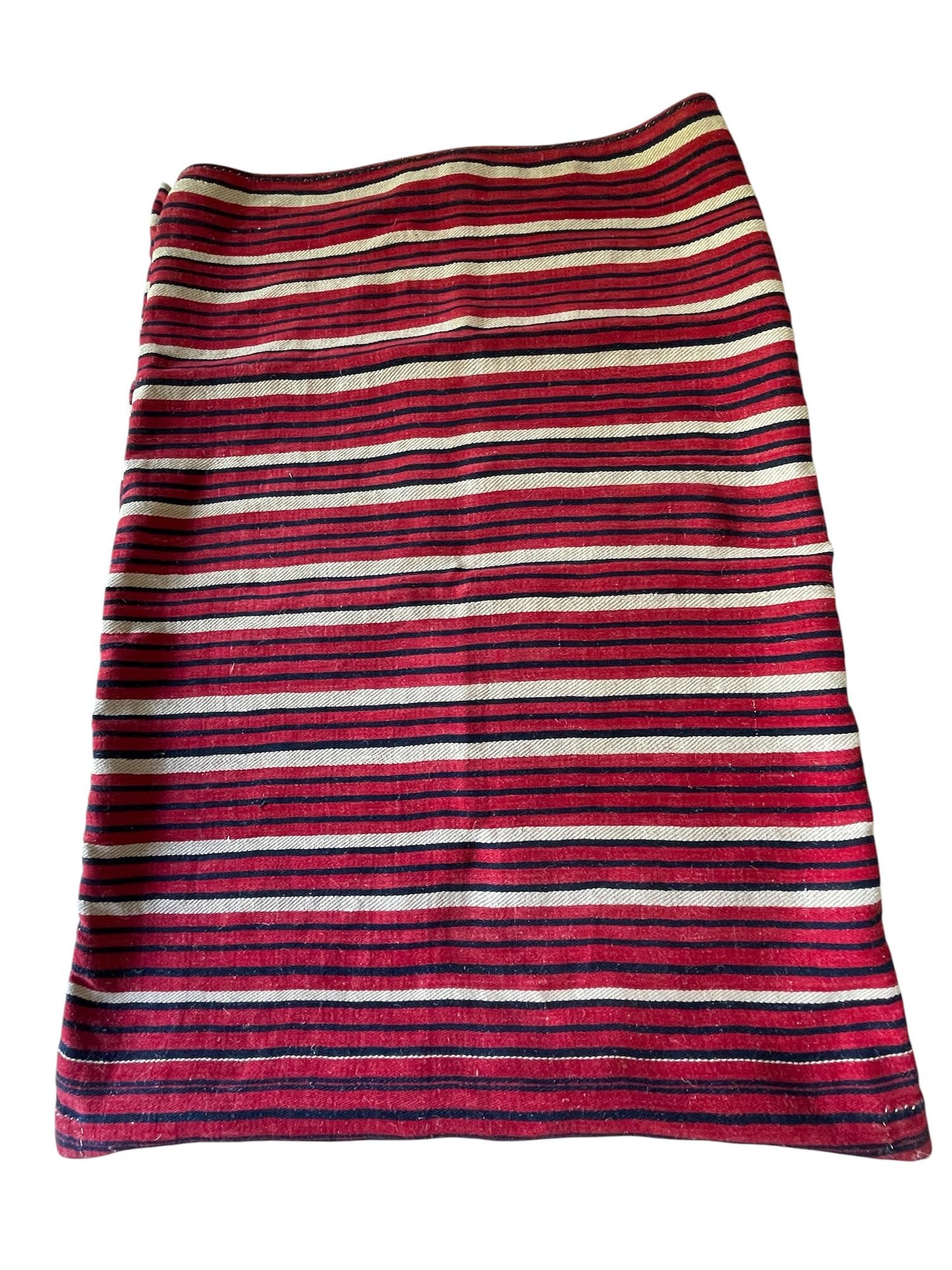 
                  
                    red white blue striped cotton pillow cover east europe textile upholstery fabric vintage hardwearing
                  
                